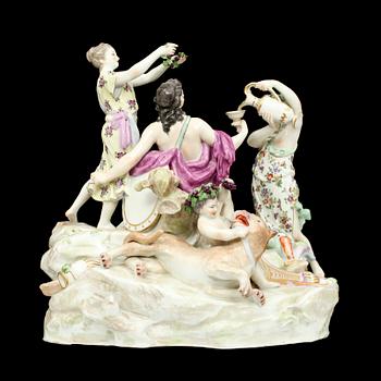 A large Royal Copenhagen porcelain figure group, 19th Century.