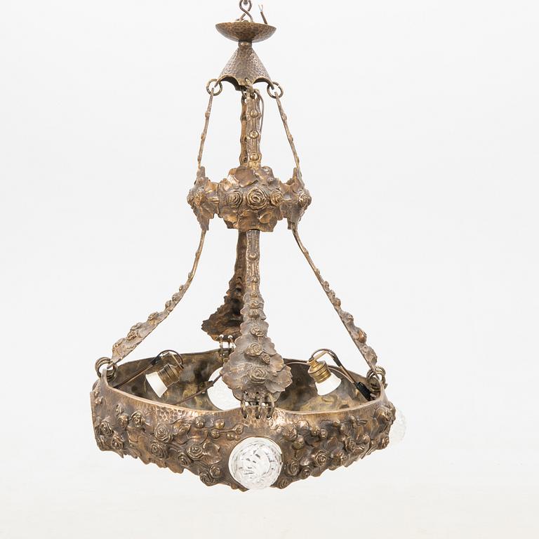 Alice Nordin, Art Nouveau ceiling lamp, early 20th century.