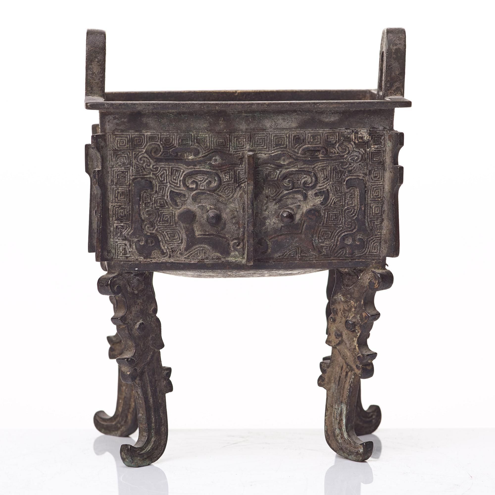A bronze censer, Ming dynasty with mark.