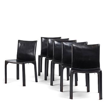 101. Mario Bellini, a set of  6 chairs, model "412, CAB", Cassina, Italy post 1977.