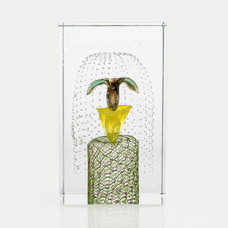 Oiva Toikka, A jubilee cube "Pohjolan häät Kalevala 150", signed Oiva Toikka Nuutajärvi 47/50.