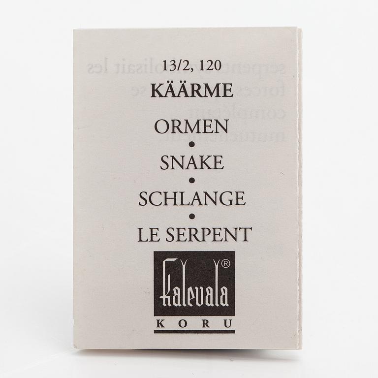 Sormus, 14K kultaa "Käärme". Kalevala Koru, Helsinki 2003.