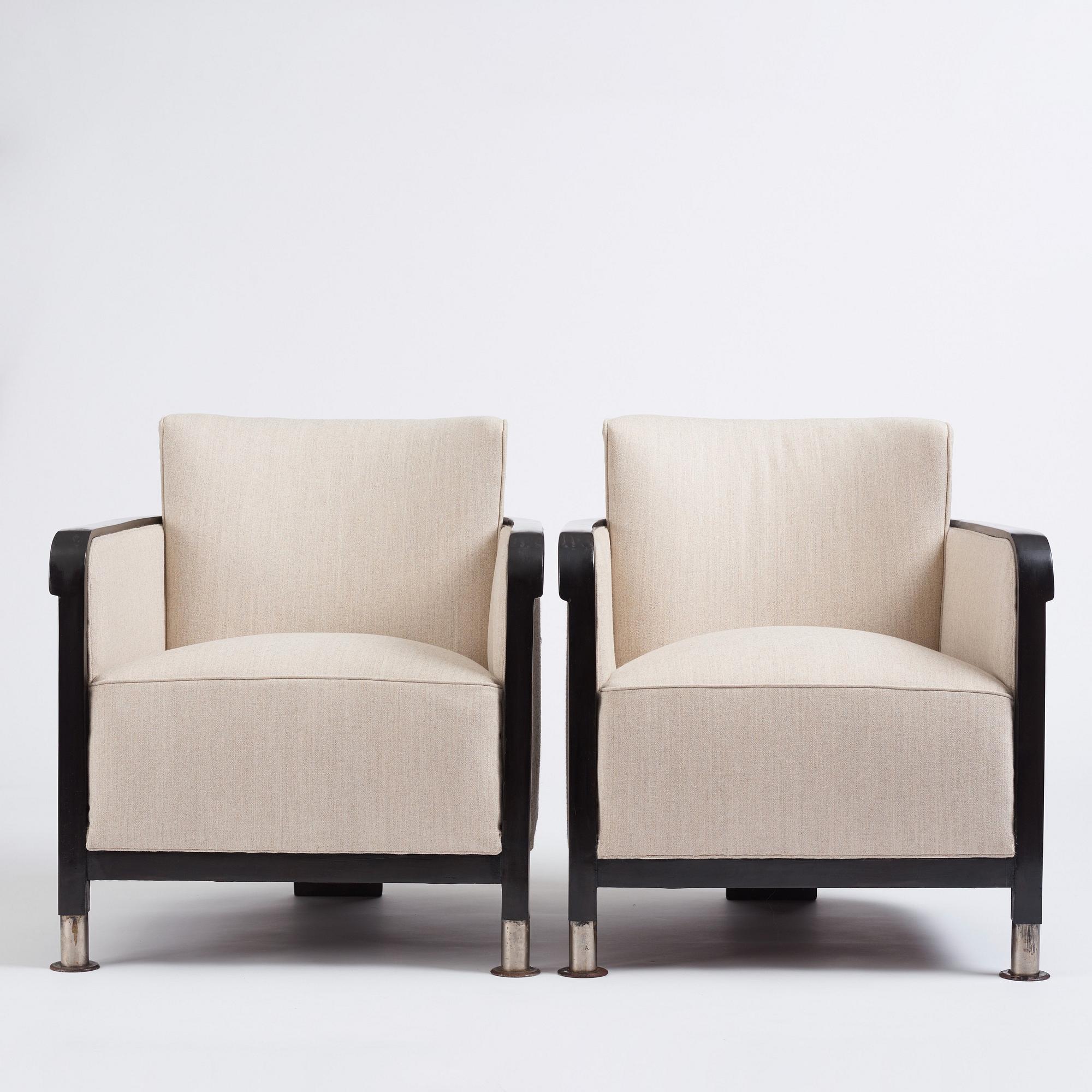 Otto Schulz, a pair of easy chairs, Boet, Gothenburg 1930s.