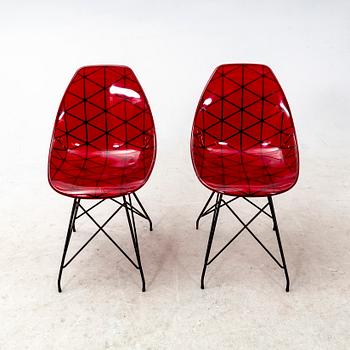 A set of four Dal Segno Prisma plexi chairs 21st century.