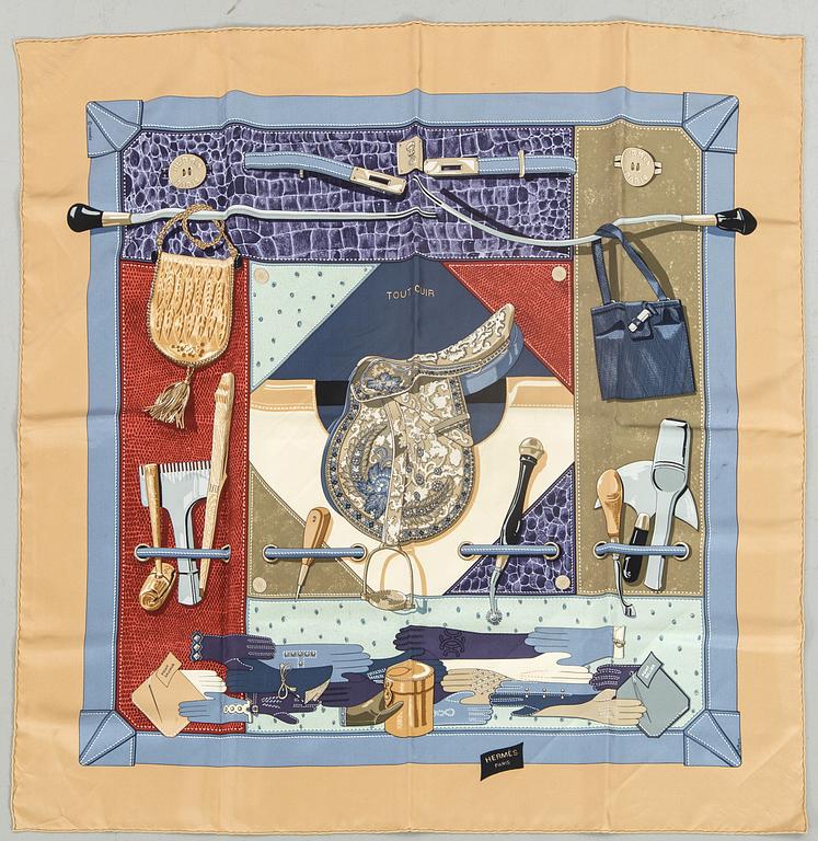 HERMÈS, "Tout Cuir", scarf,.