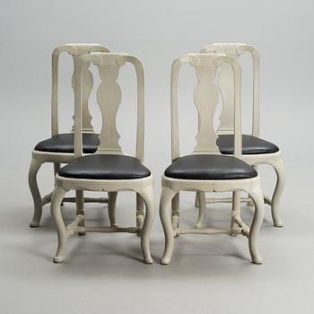 FOUR CHAIRS, late baroc 18th century.