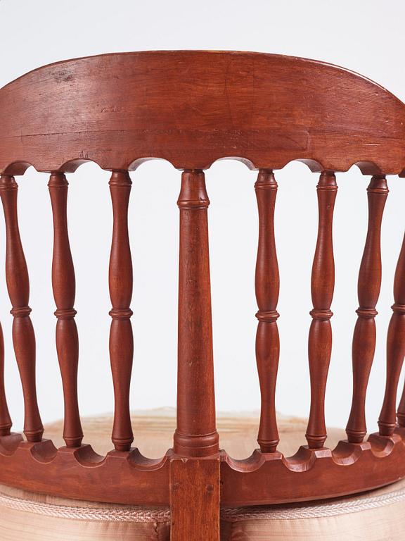 A carved Gustavian commode chair by J. Hammarström (master 1794-1812).