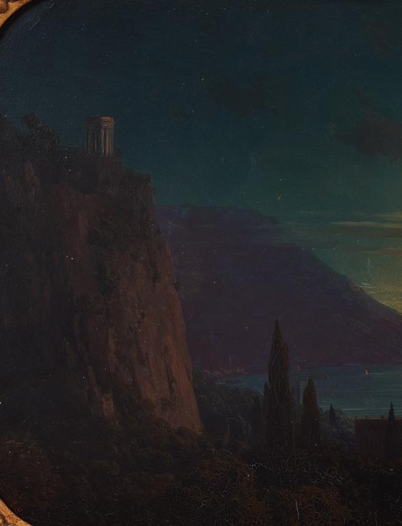 Ivan Constantinovich Aivazovsky, Månsken över Oreanda på Krim med Aiu-Dagh i horisonten.