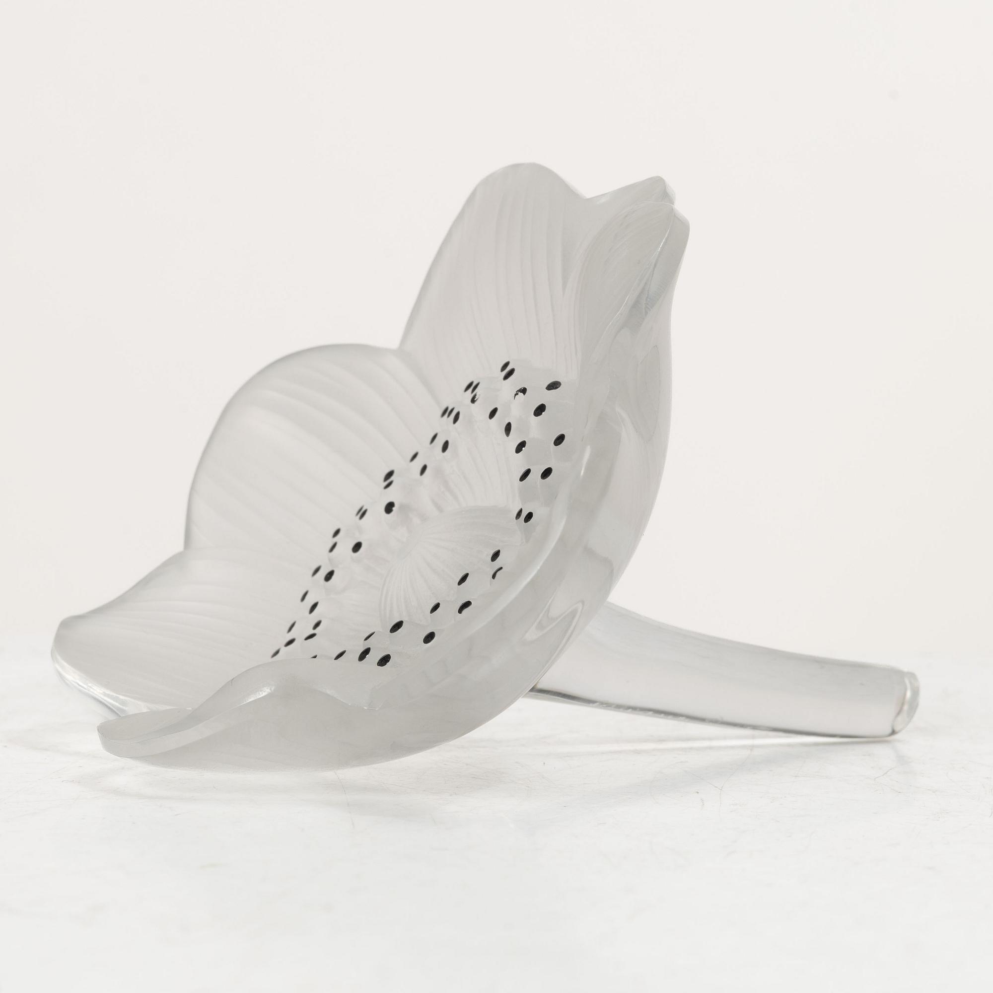 René Lalique, Six glass objects, Lalique, France, second half of the 20th century.