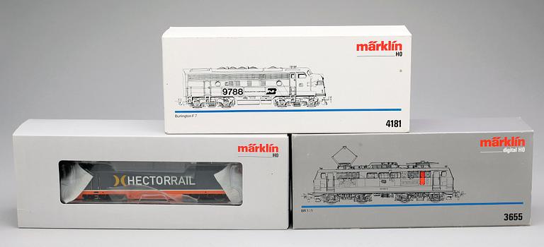 PARTI LOK, 3 st, Märklin H0, 37307, 4181 samt 3655. 1900/2000-tal.