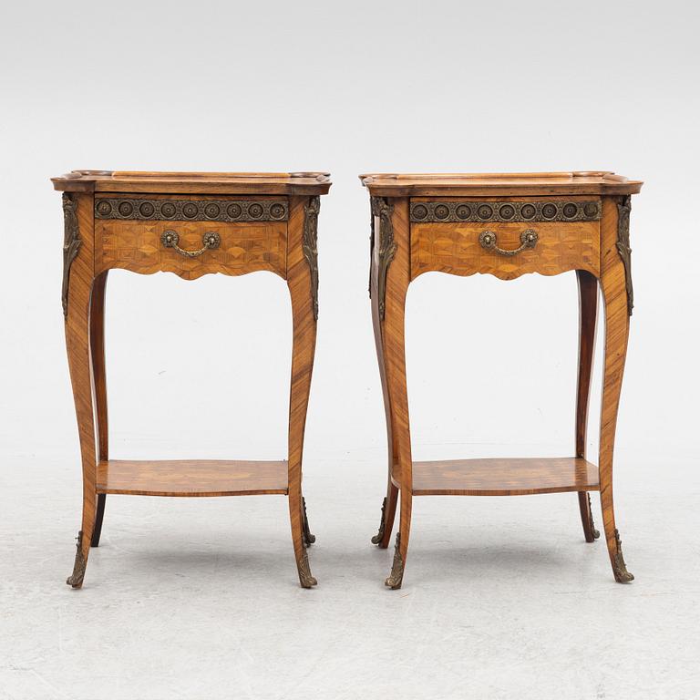 A Pair of Louis XV-Style Bedside Tables, 20th Century.