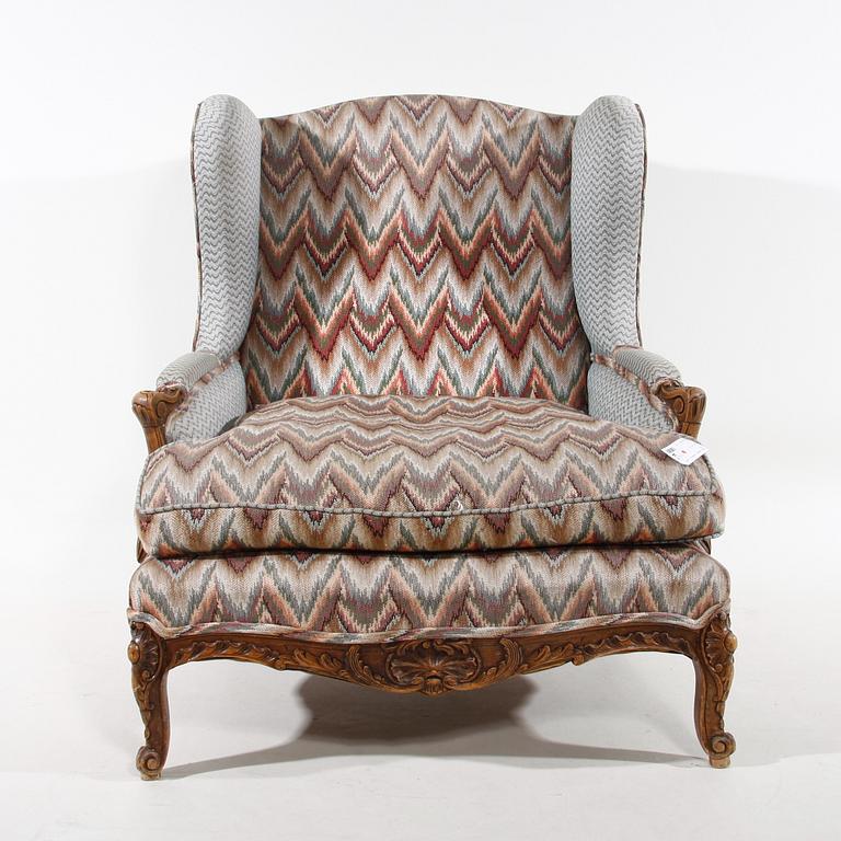 ÖRONLAPPSFÅTÖLJ, rokokostil, 1900-tal.