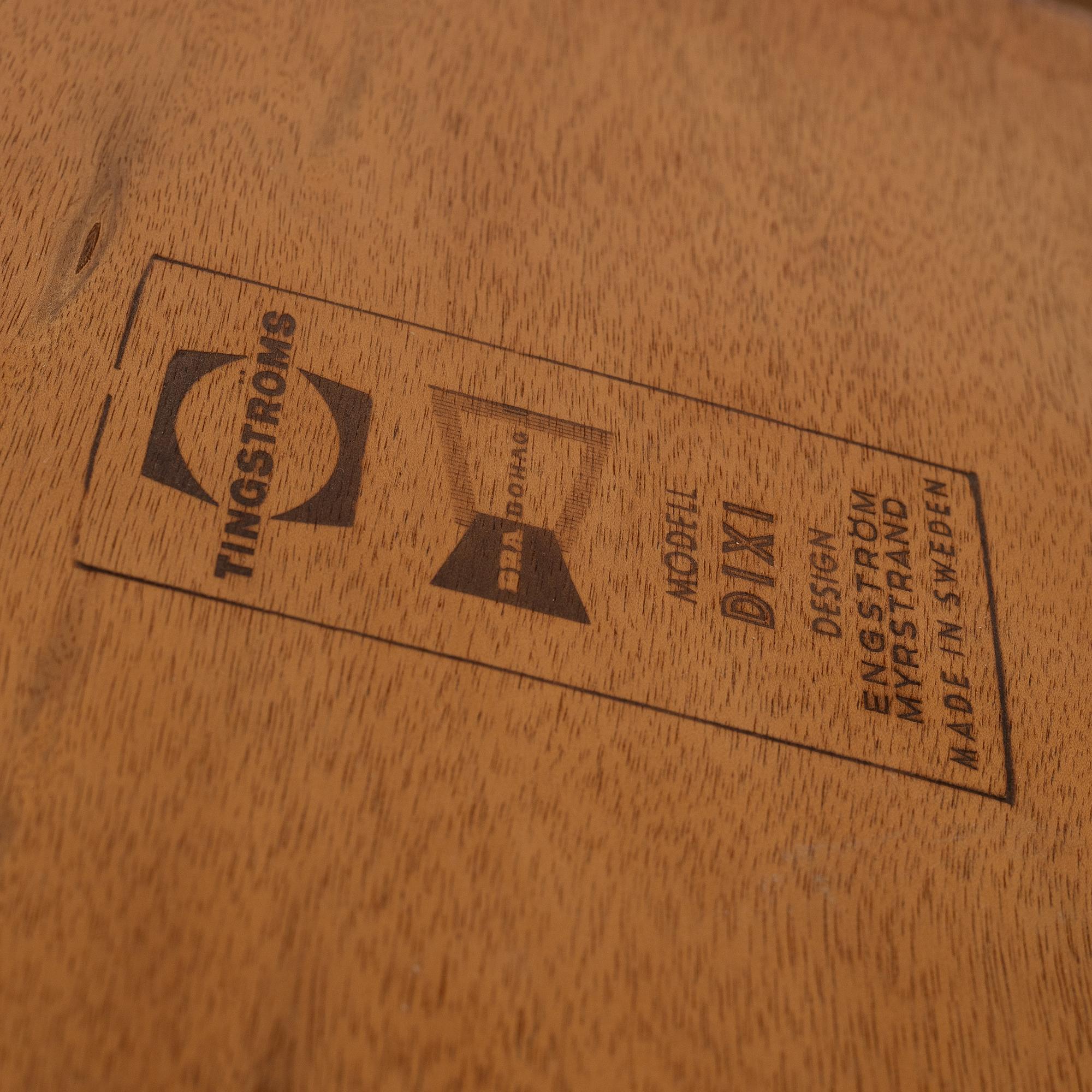 Sven Engström & Gunnar Myrstrand, a pair of 'Dixie' bedside tables with shelf, Tingströms 1950s/60s.