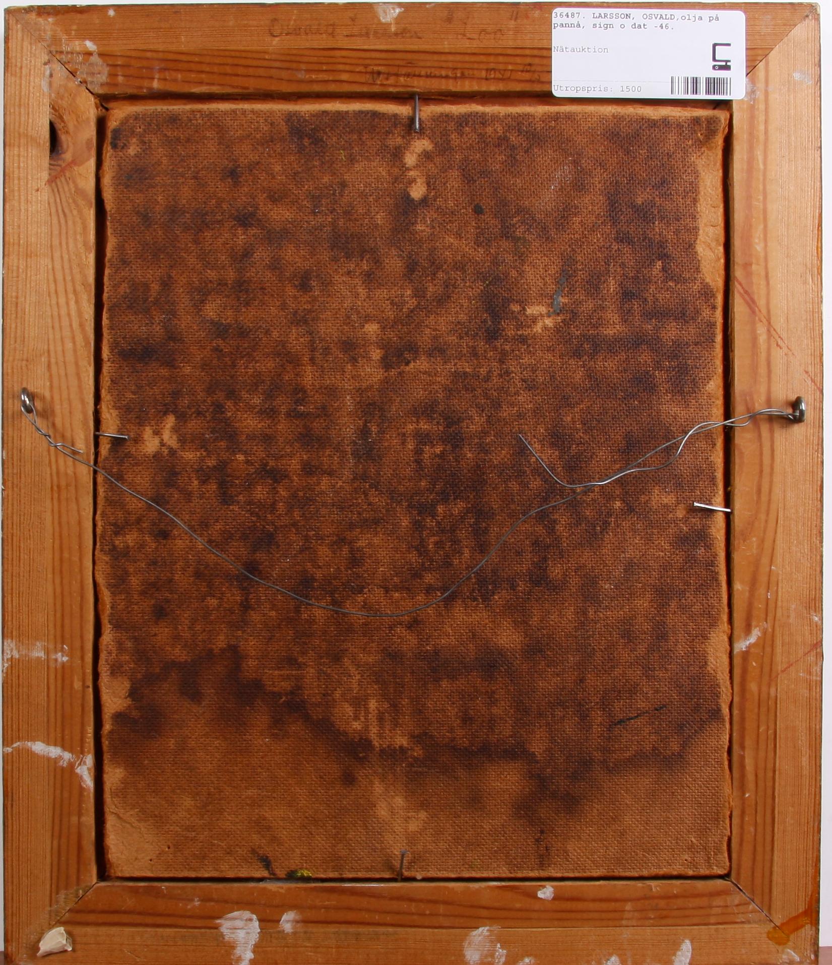 LARSSON, OSVALD, olja på pannå, sign o dat -46.