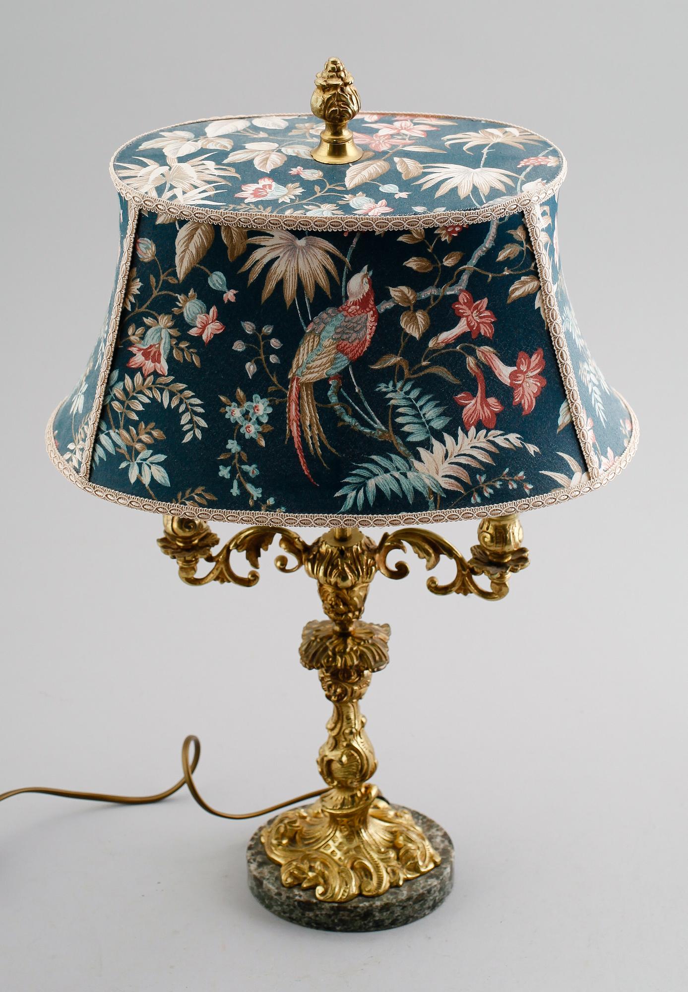 BORDSLAMPA, mässing, 1900-talets mitt.