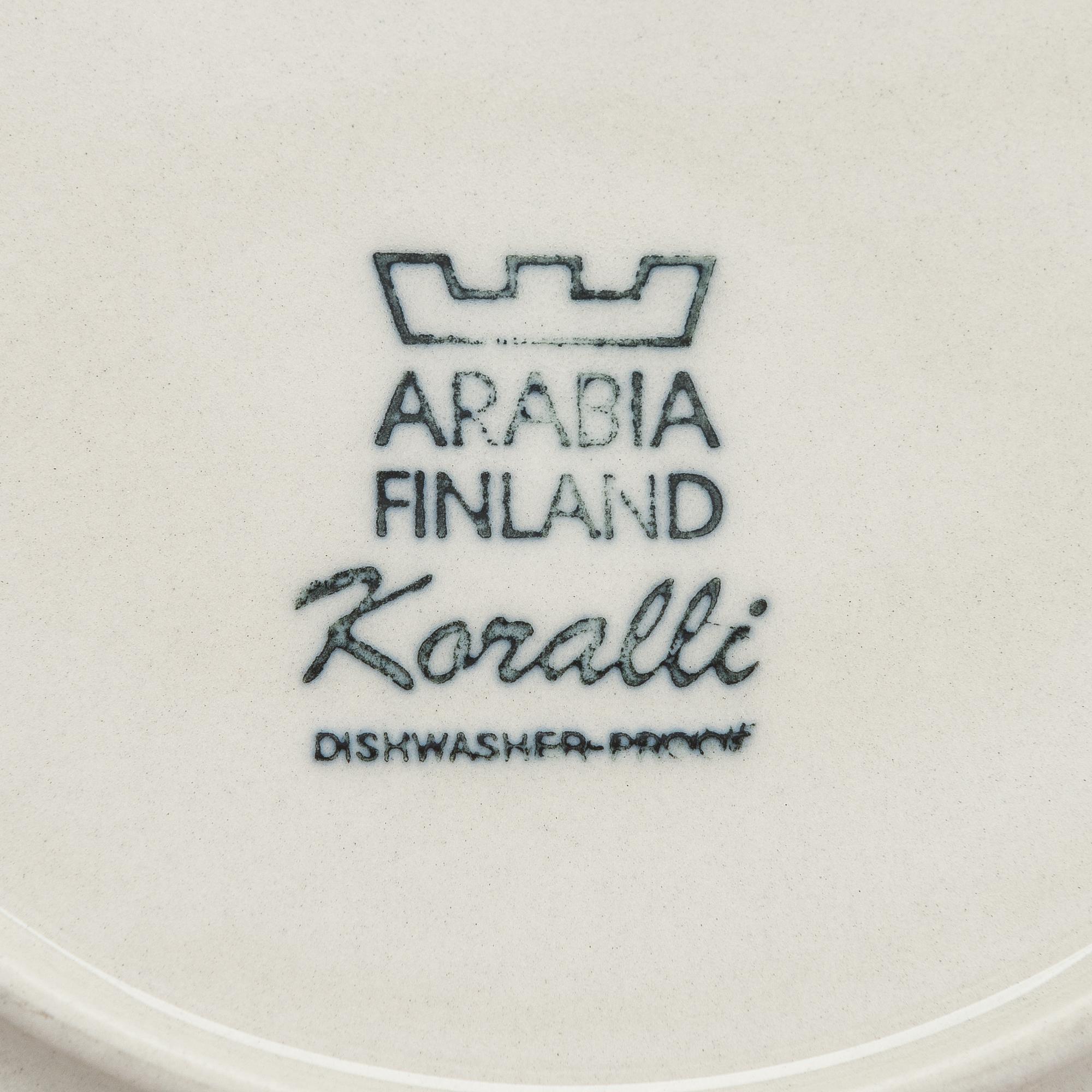 Ulla Procopé, a 24-piece 'Koralli' coffee set, Arabia, Finland 1983-1987.