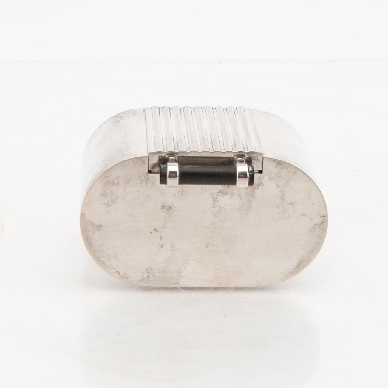 A Swedish 20th century  sterling silver box mark of Lars Håkansson Uppsala 1988, weight 196 grams book included.