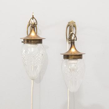 Wall lamps, a pair, Art Nouveau, circa 1900.
