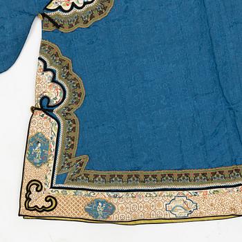 An embroidered and winter padded Chinese silk jacket, Qing dynasty, 19th century.