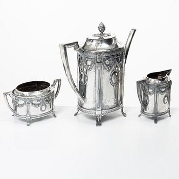K. Andersson, a three piece silver coffee service, Stockholm 1914.