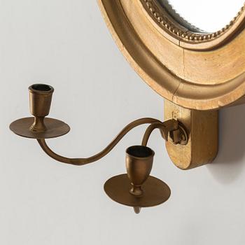 Spegellampett, för två ljus, gustaviansk stil, 1800-tal.