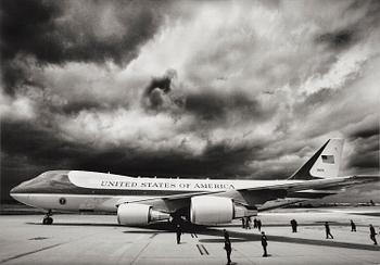 133. Brooks Kraft, "Storm clouds loom overhead as Air Force One and U.S. President George W. Bush arrive in Paris", 2003.