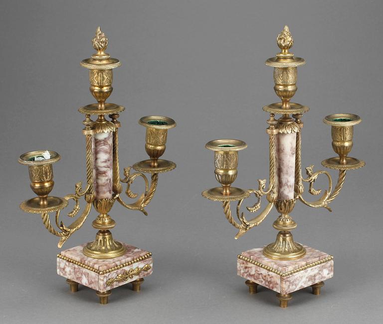 KANDELABRAR, ett par, 1800-tal.
