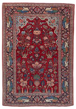396. A semi-antique Kashan rug, Central Persia, c. 197 x 136 cm.