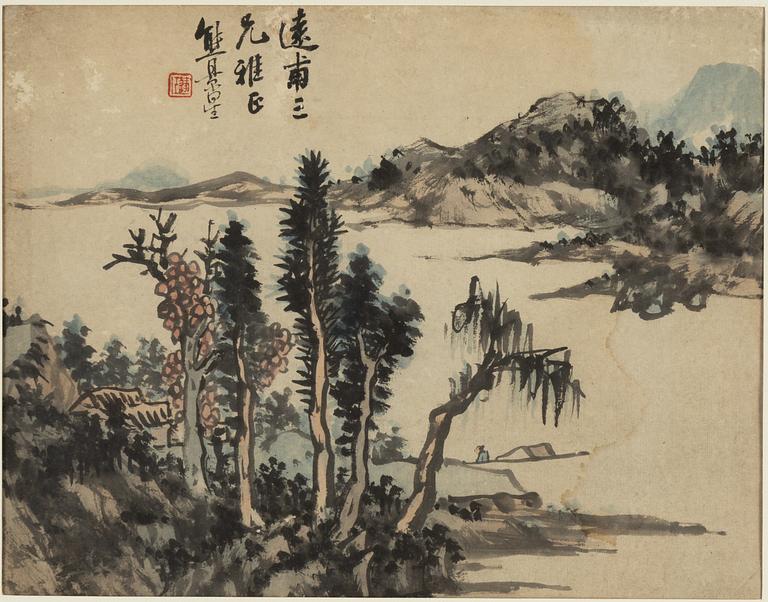 Two Chinese paintings, unidentified artist, watercolour and ink on silk and paper, China, 20th century.