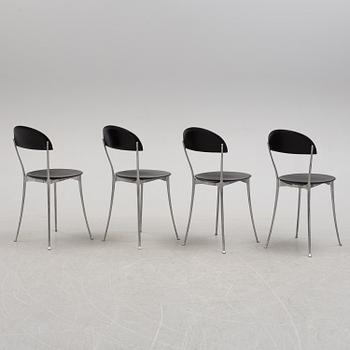 A set of four 'Tonietta' chairs by Enzo Mari, Zanotta, Italy, late 19th century.