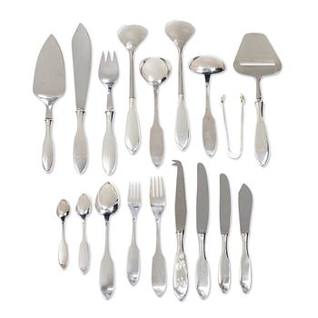 A Swedish silver cutlery set, “Tornedal”, including mark of Mema Guld & Silver AB, Lidköping, 1977 (99 pieces).