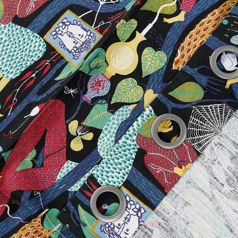A pair of curtains designed by Stig Lindberg for Ljungbergs textiltryck, second half of the 20th century.