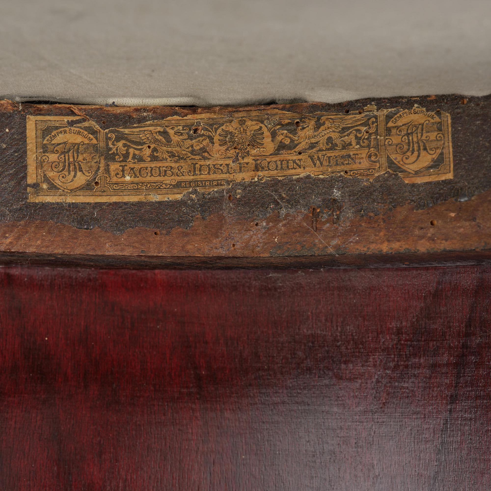 Josef Hoffmann, salongsmöbel, fyra delar, modell 421/428, Jacob & Josef Kohn, Wien, 1900-talets början.