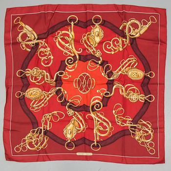 HERMÈS, a silk scarf, "Profile" / "Sellerie".