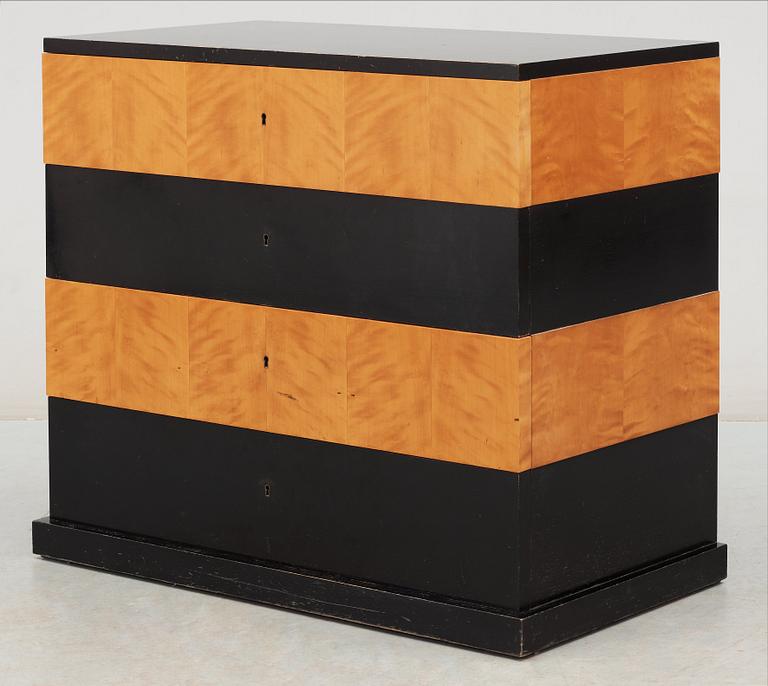 An Axel Einar Hjorth birch chest of drawers, 'Grand', Nordiska Kompaniet, NK, Stockholm 1930.