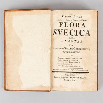 Flora svecica, with an engraved plate.