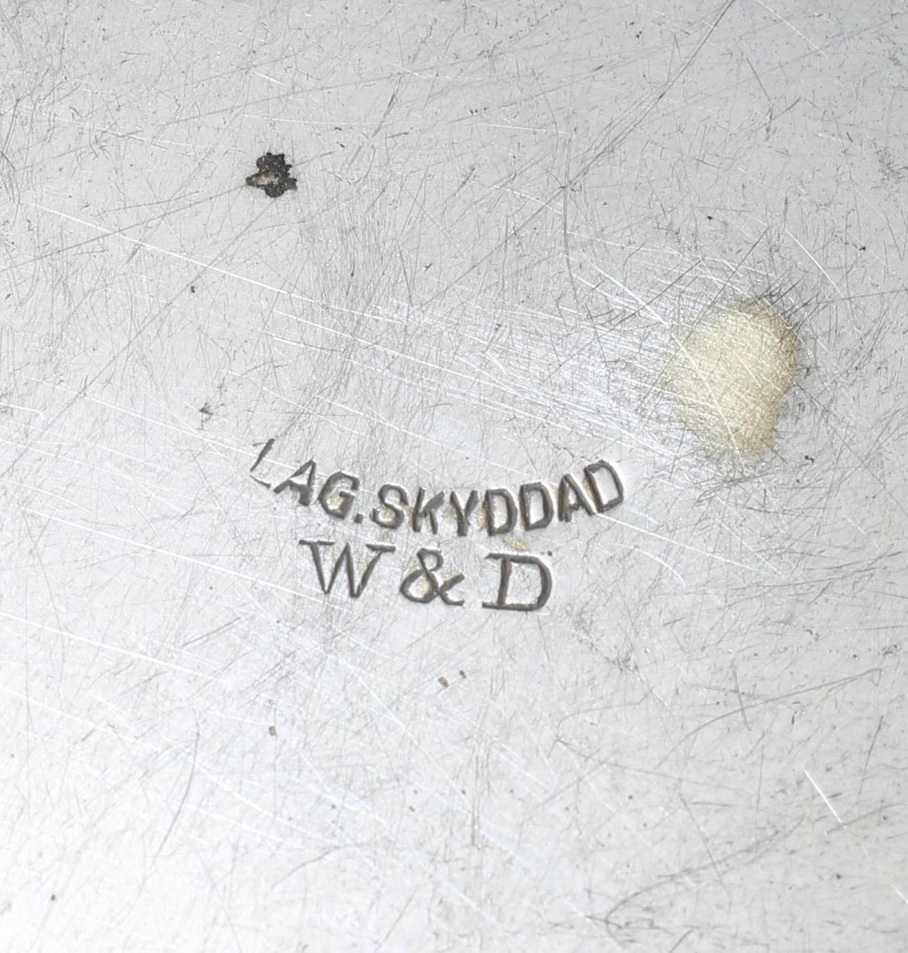 MANSCHETTKNAPPSASK, nysilver, Widerholm & Dahlberg, Eskilstuna, 1930/40-tal.