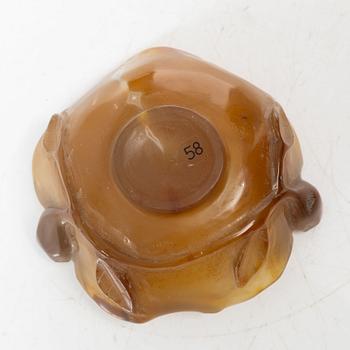 A Chinese agate 'lotus' bowl / brush washer, 20th century.