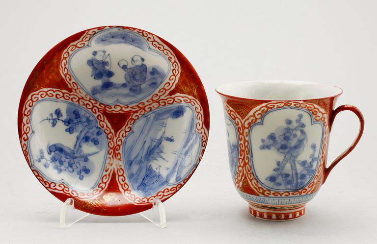 KOPP med FAT, porslin, Japan, sekelskiftet 1900, sign.