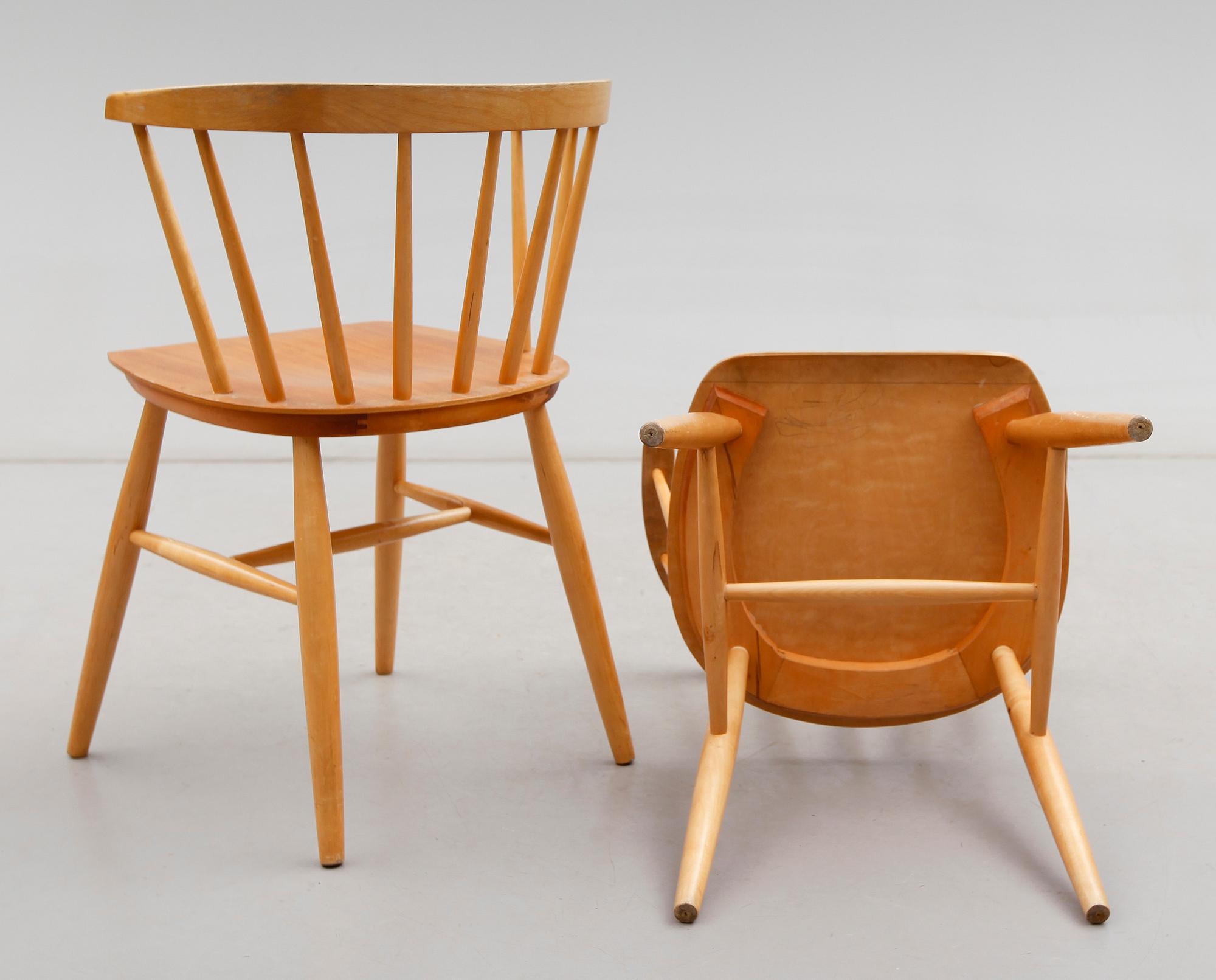 KARMSTOLAR, 1 par, sannolikt Nesto, Nässjö Stolsfabrik, 1900-talets andra hälft.