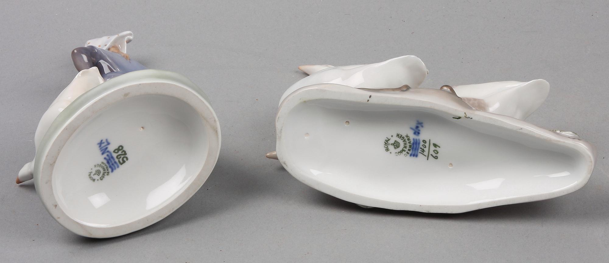 FIGURINER, 2 st, porslin, Royal Copenhagen.