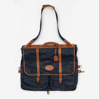 Mulberry, a blue scotch grain garment bag.
