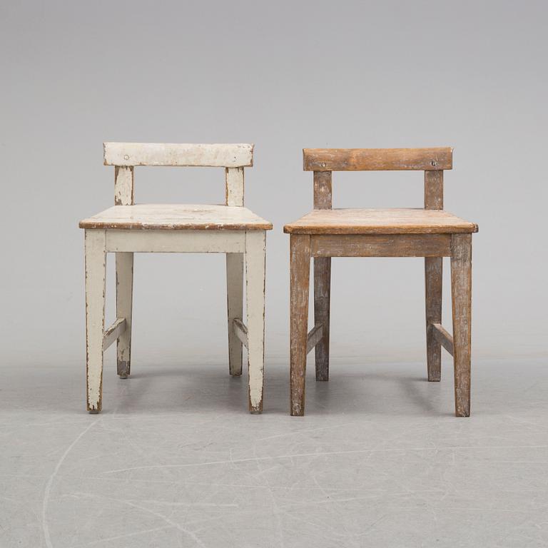 A set of four chairs, 19th century.