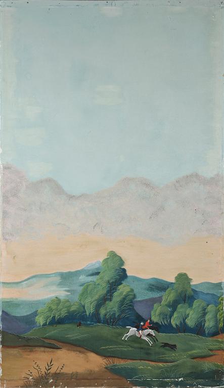 MÅLAD TAPET, 16 delar, 1800-tal.