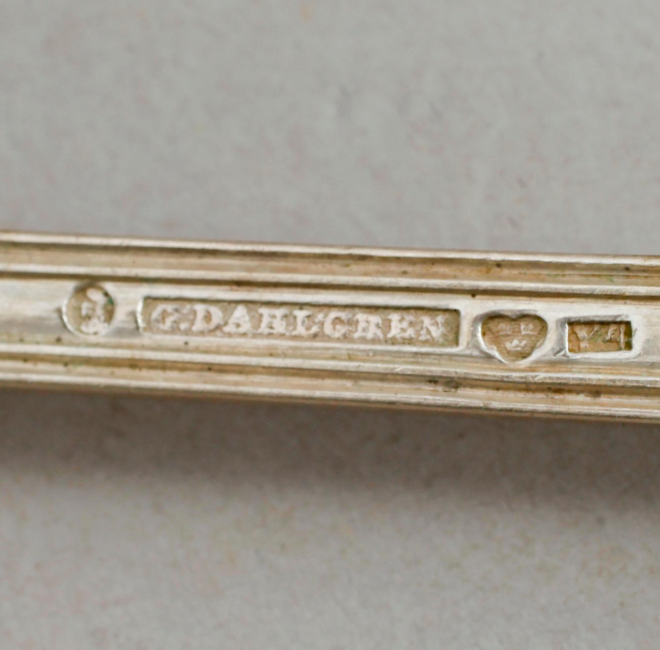 MATGAFFLAR 6 st, silver, G. Dahlgren, Stockholm 1853. Vikt ca 445 g.