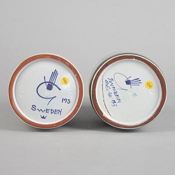 Stig Lindberg, two faience table lamp bases, Gustavsbergs studio.