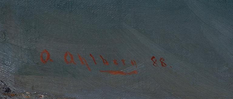 Arvid Ahlberg, ”Meteor & Vanadis vid Utklippans fyr".