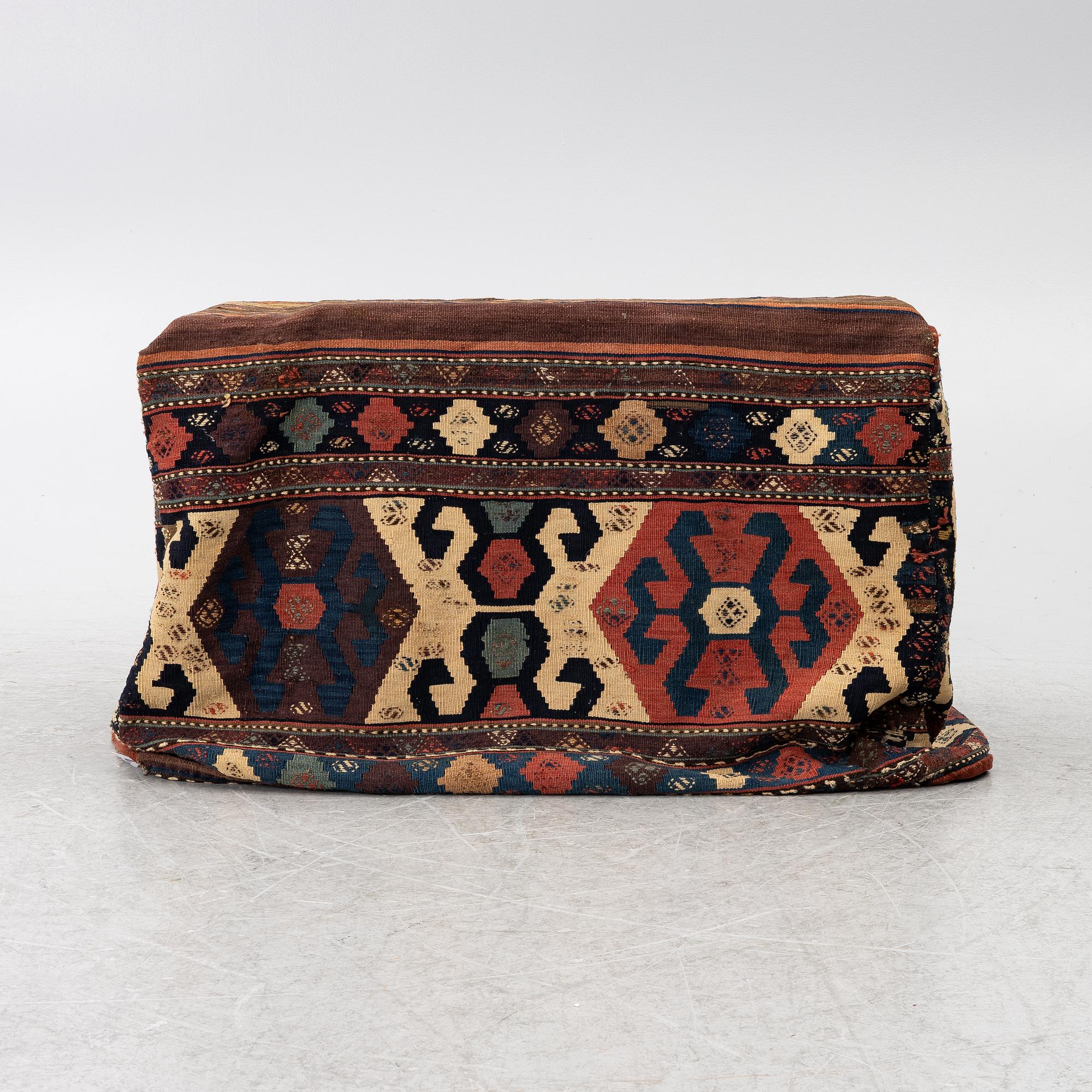 An antique Shahsavan Mafrash, Length 105, width 55, height 65 cm.