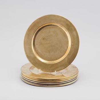 10 brass plates, second half of the 20th century.