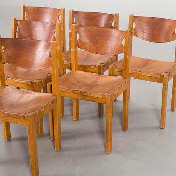 Six chairs from the second half of the 20th century.